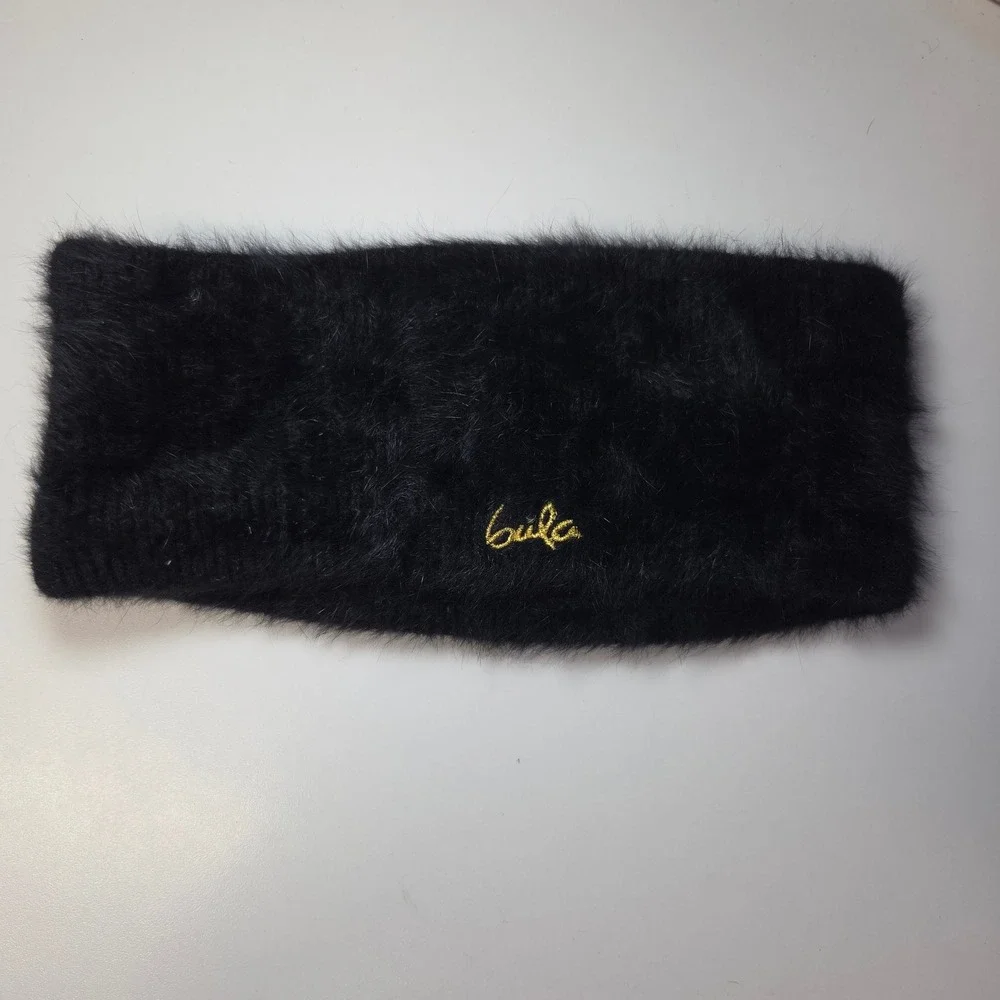 Bula Faux Fur Angora Blend Winter Headband Ear Warmer Black